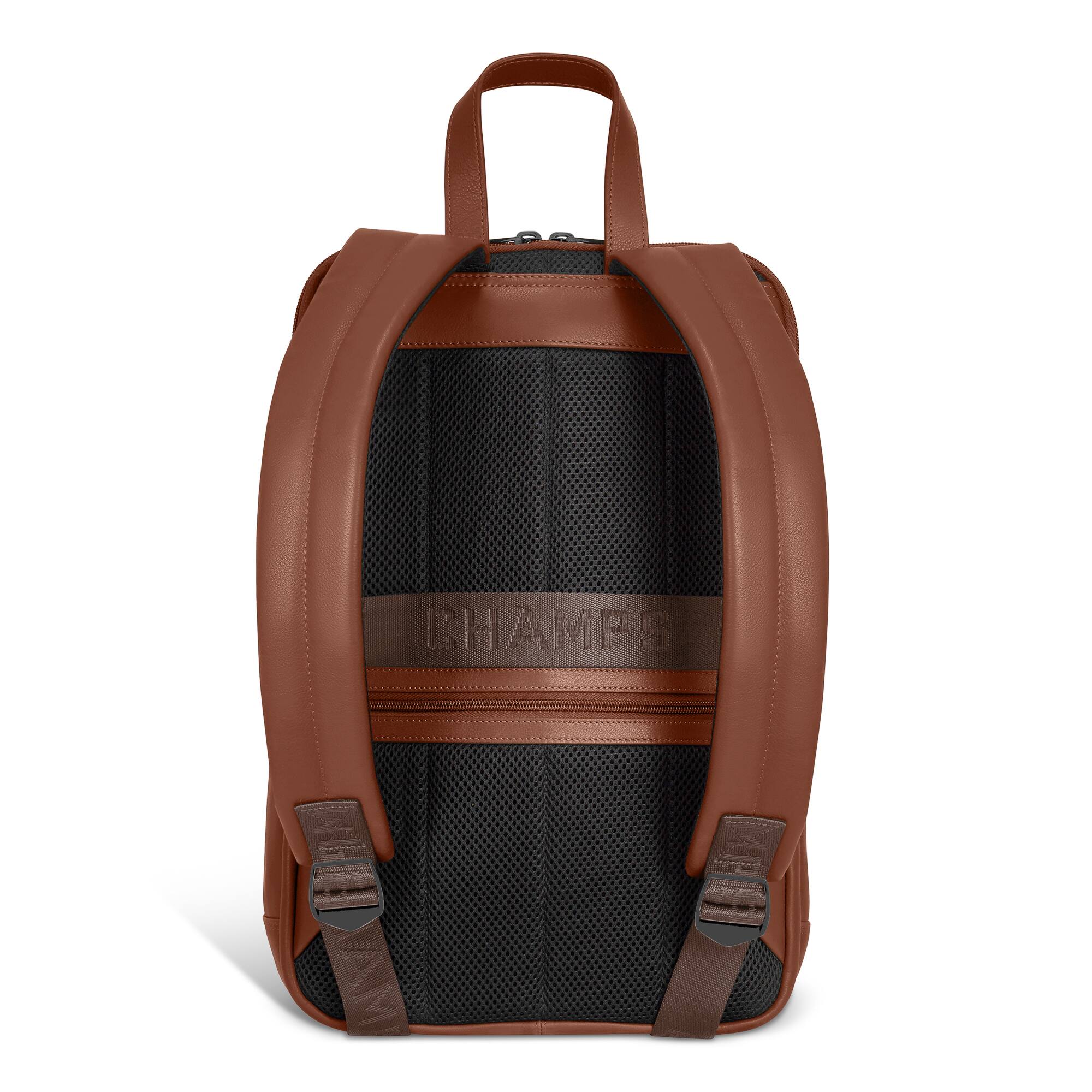 Back. Champs - Onyx Collection - Leather Classic Laptop Backpack - Brown.