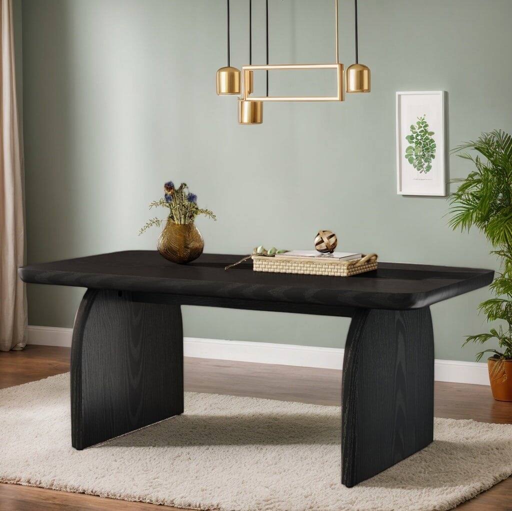 Back. Kadyn - Kadyn Wooden Rectangular Coffee Table, Modern Living Room Furniture, Stylish Home Decor, Black - Black.