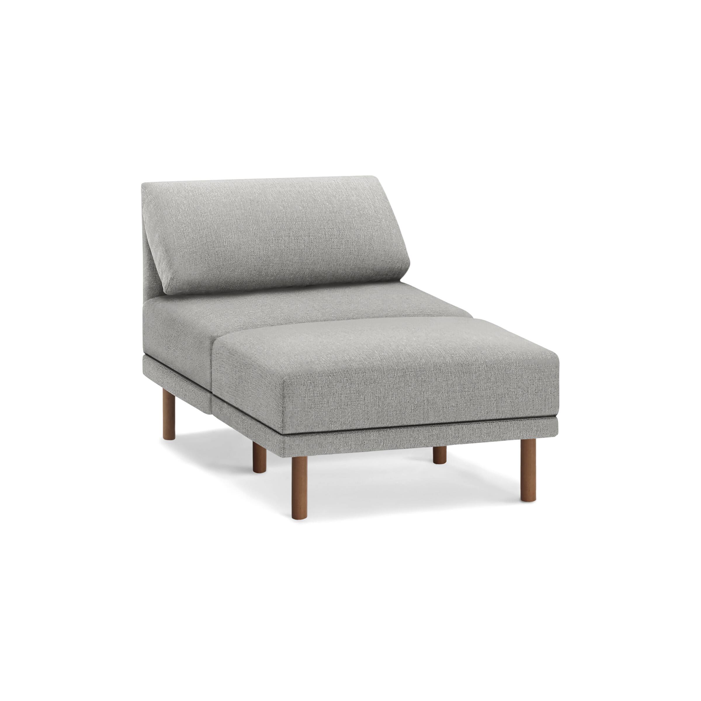 Burrow - Contemporary Range Armchair with Attachable Ottoman - Stone Gray - Front_Zoom