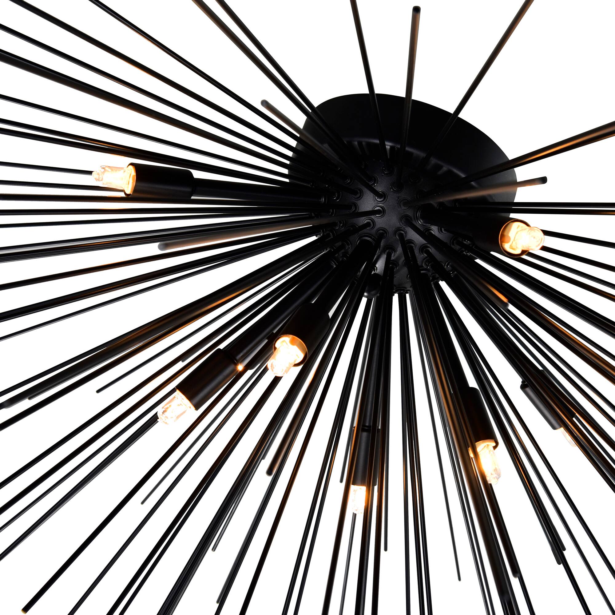 Back. CWI Lighting - Savannah 8 Light Flush Mount With Black Finish - Black.