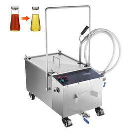 VEVOR - Portable Oil Filtering Unit, 38L Capacity, 10 L/min Filtering Speed, Equipped with Swivel Casters and Oil Hose - Silver