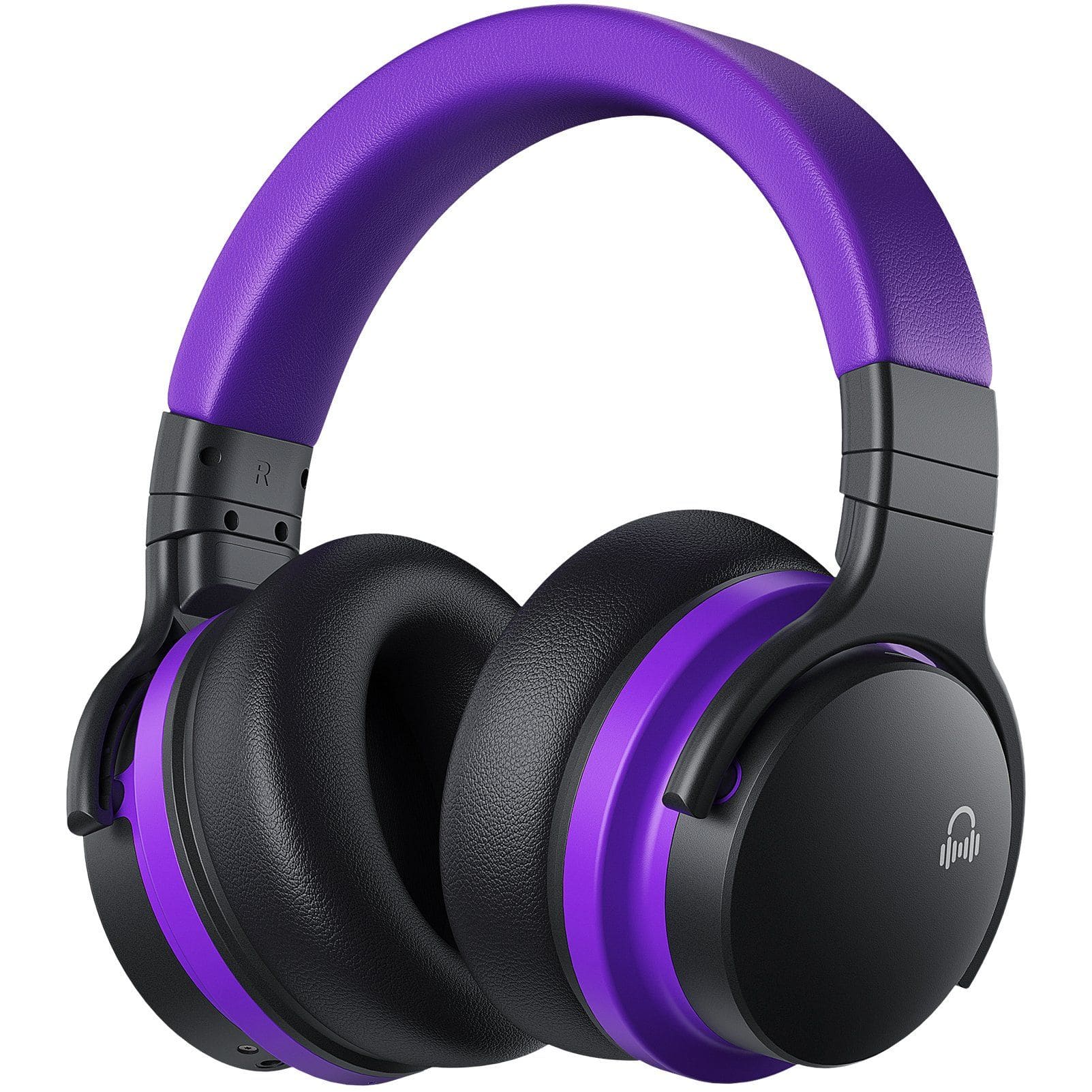 Front. MOVSSOU - MOVSSOU E7 Active Noise Cancelling Headphones Bluetooth Headphones Over Ear - purple.