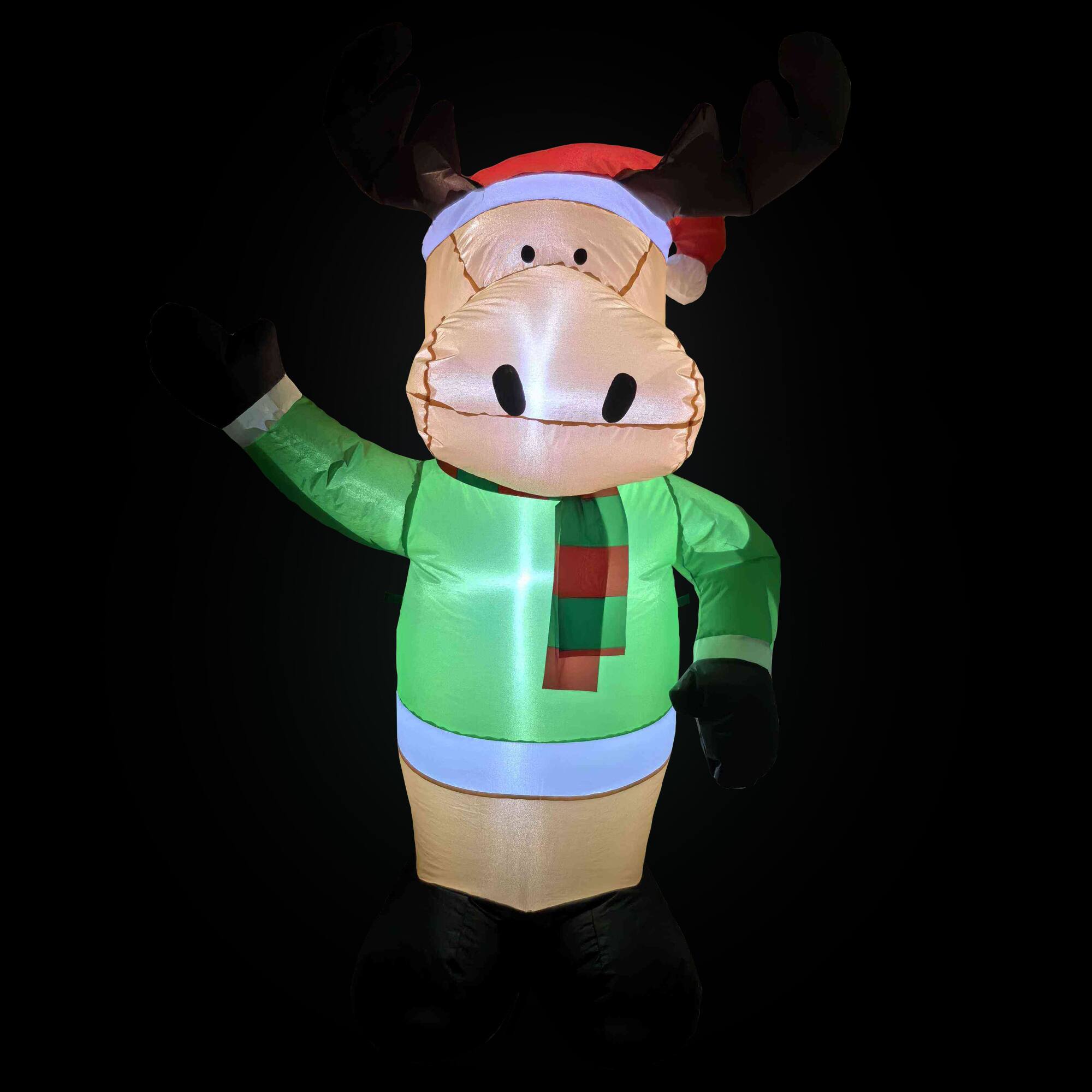 Alt View 2. Northlight - Lighted Inflatable Moose Outdoor Christmas Decoration - 4.25' - Brown.
