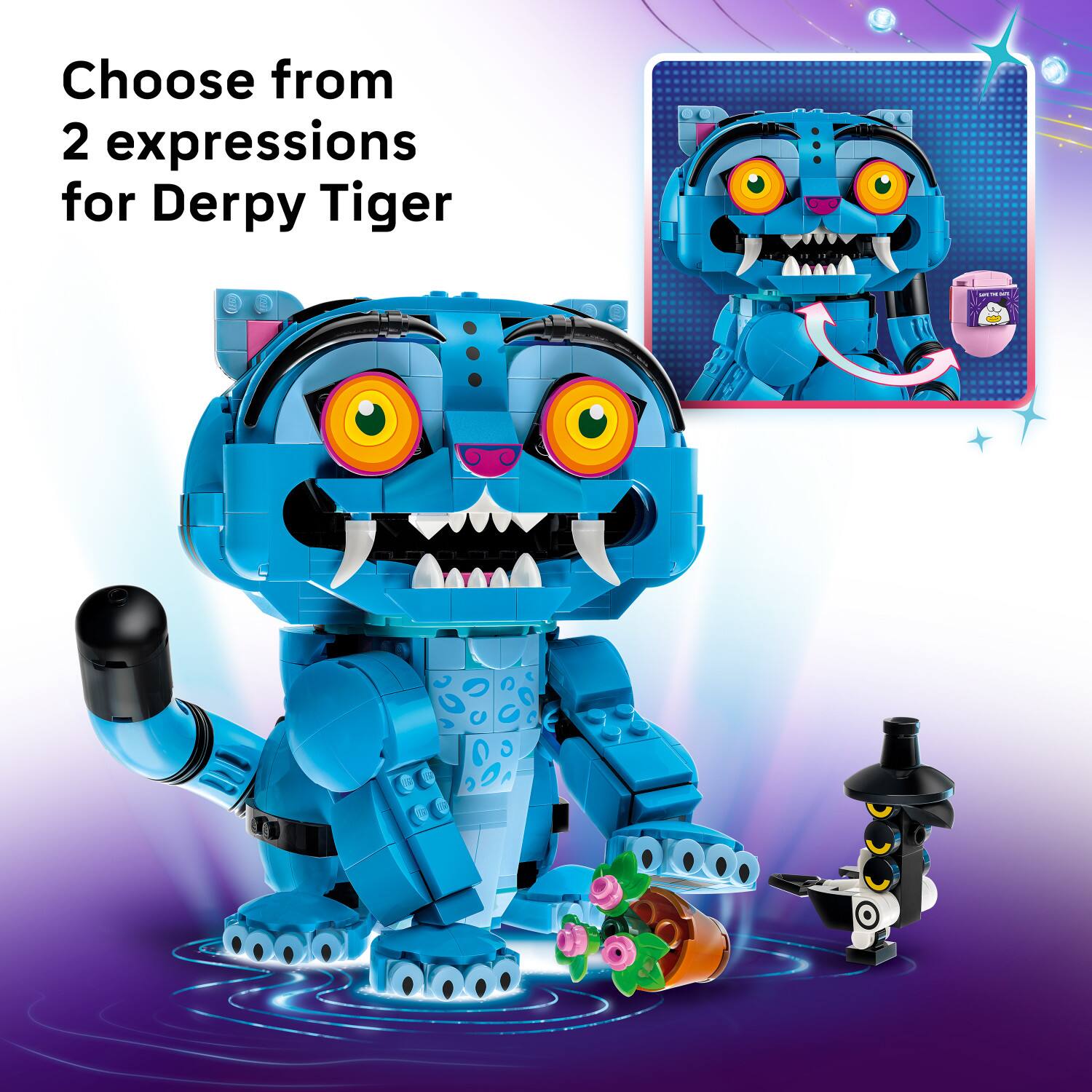 Choose from 2 expressions for Derpy Tiger