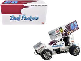 Winged Sprint Car #83 Danny Lasoski "Beef Packers" "National Sprint Car Hall of Fame" 1/18 Diecast Model Car by ACME - White