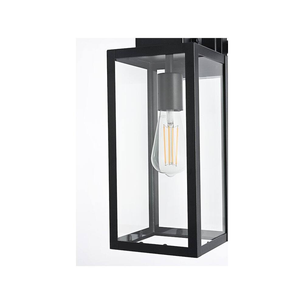 Alt View 1. Elegant Lighting - Hilton 7 inch Outdoor Pendant in Black - Black.