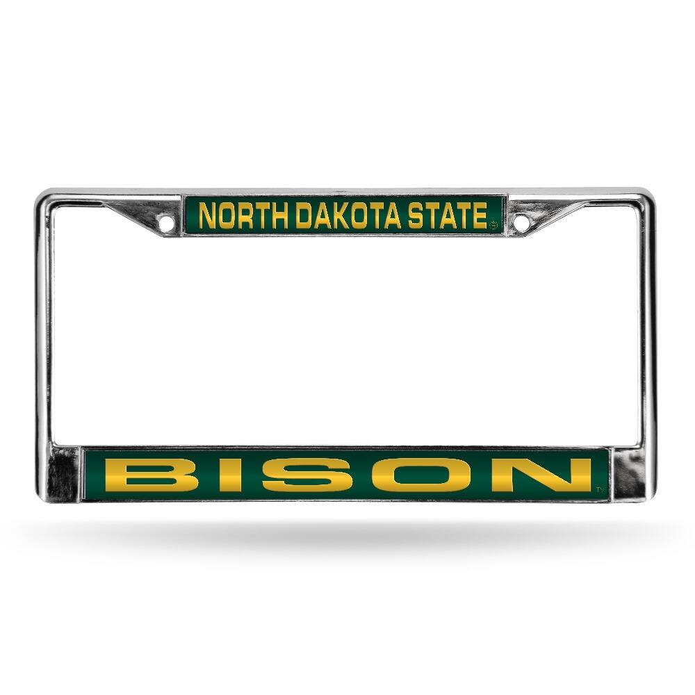North Dakota State NDSU Bison Chrome Metal Laser Cut License Plate Frame