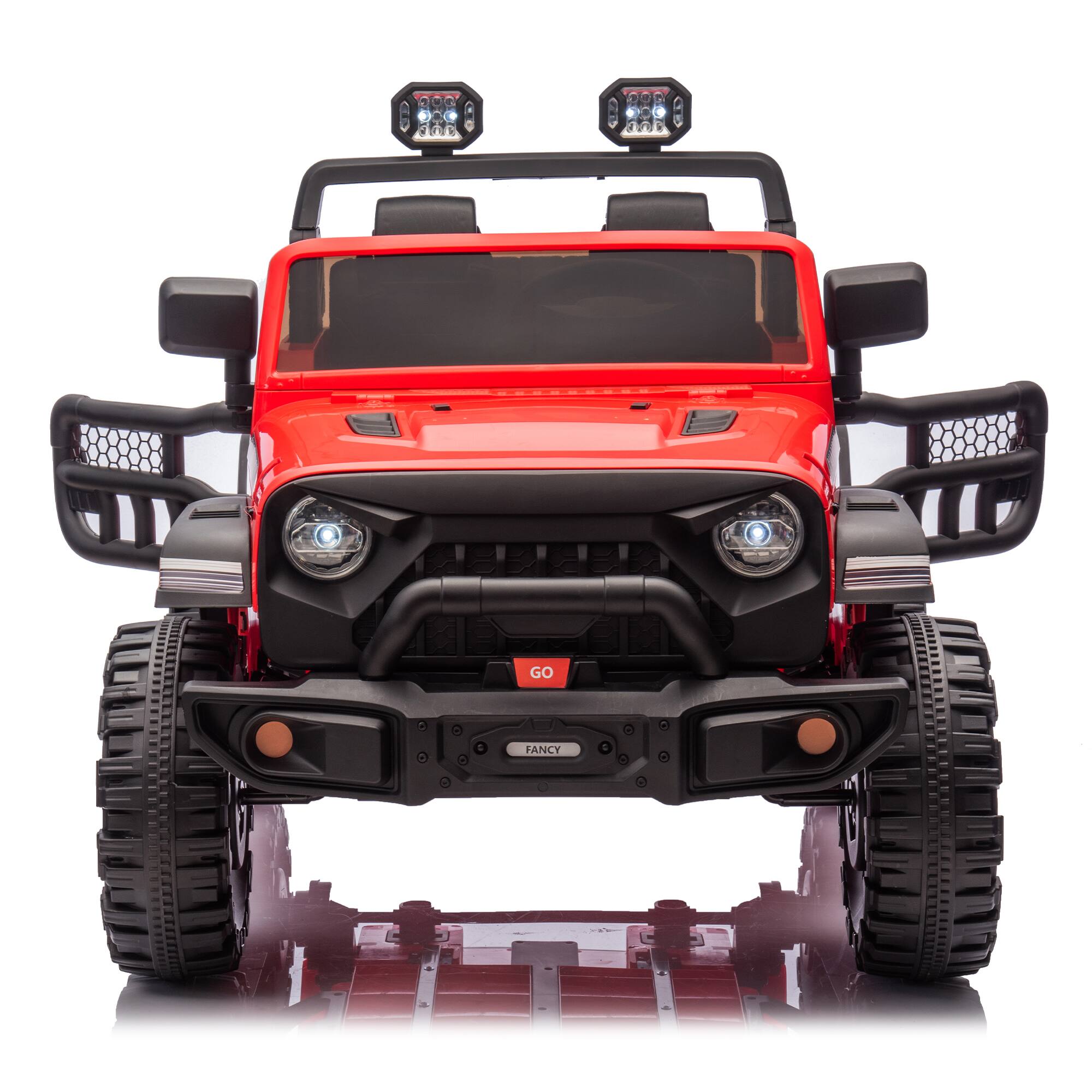 Alt View 6. ELEMENT ACE - Premium 24V Two-Seater Children's Electric Ride-On Car with Parental Remote Control, Bluetooth Music and LED Lighting - Red.