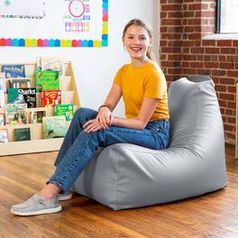 Jaxx - Pezzi Premium Vinyl Classroom Bean Bag Chair - Submarine Grey
