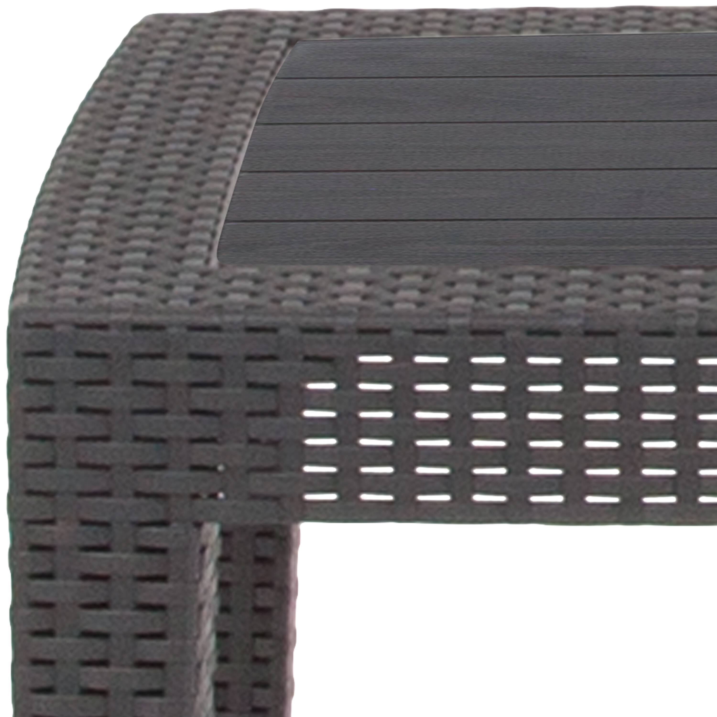 Alt View 9. Emma + Oliver - Outdoor Rattan Coffee Table - Dark Gray.