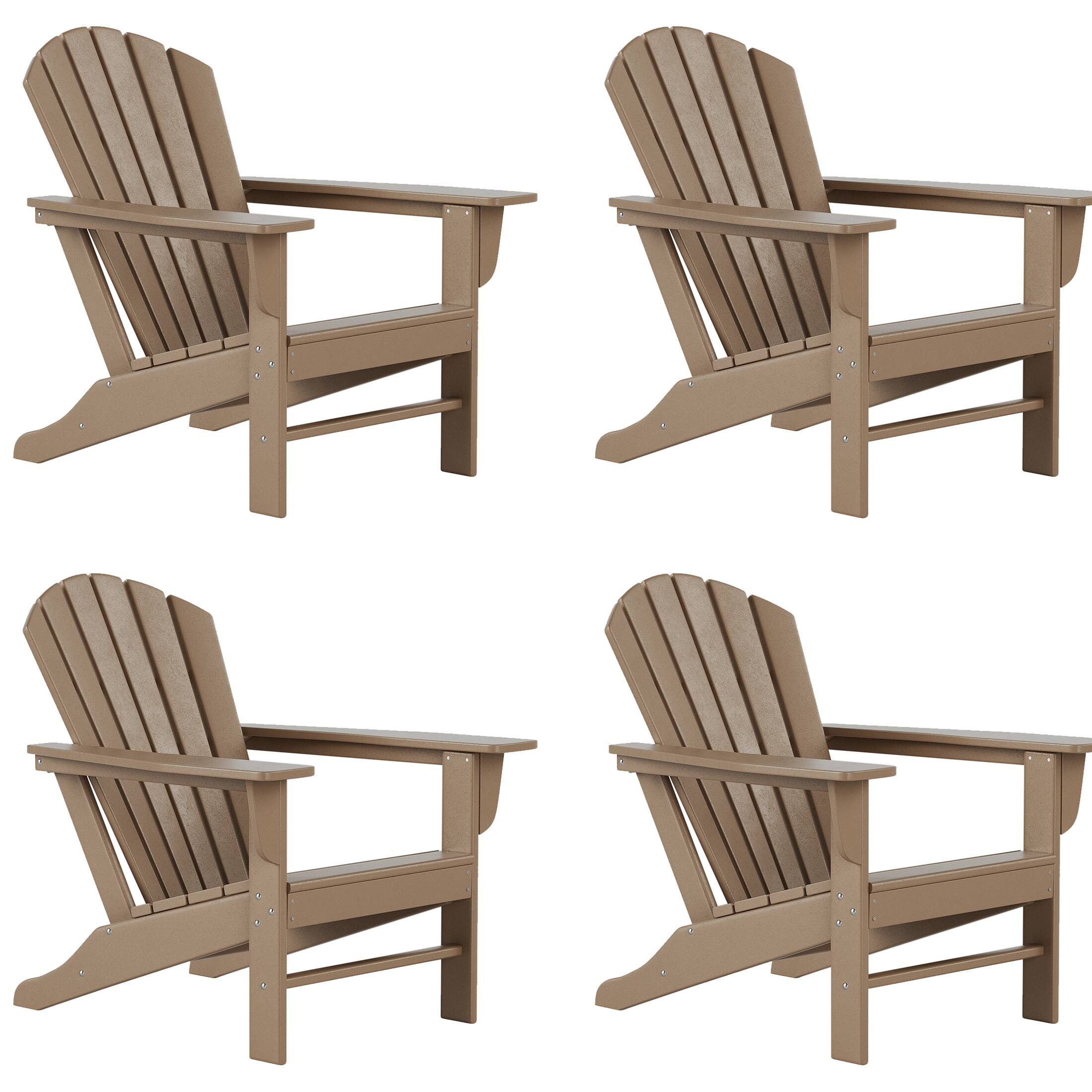 Front. WestinTrends - WestinTrends Dylan Outdoor Adirondack Chair (Set of 4) - Weathered Wood.