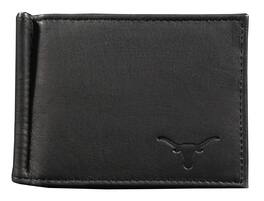 Rico Industries - Texas Longhorns RFID Blocking Shield Black Leather Moneyclip Wallet - Multi
