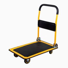 COWLOWN - 330 lbs Capacity Folding Heavy Duty Platform Hand Truck Flatbed Cart - Yellow