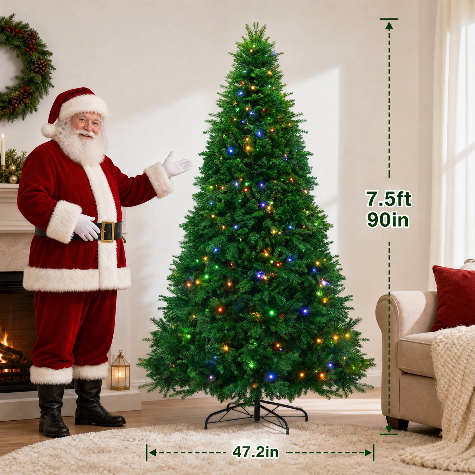 7.5ft 90in  
47.2in
