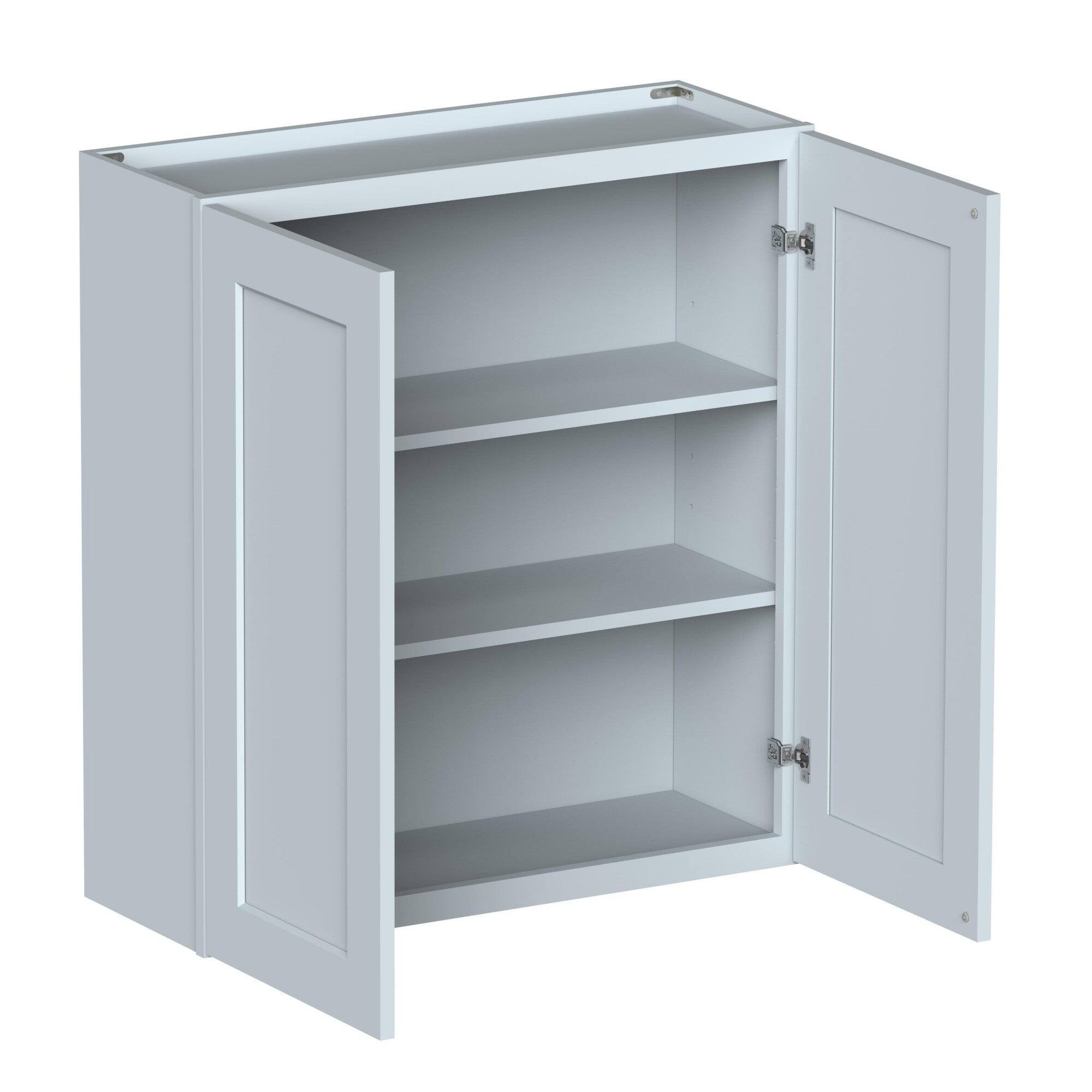 Alt View 2. Boyel Living - 33in.W x12in.D x36in.H WALL CABINET Fully assembled Cabinet With Two HDF Doors - Gray.