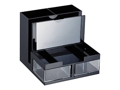Front. Officemate - OfficeMate VersaPlus Photo 9 Compartment Plastic Compartment Storage, Black (23112) - Black/Clear.