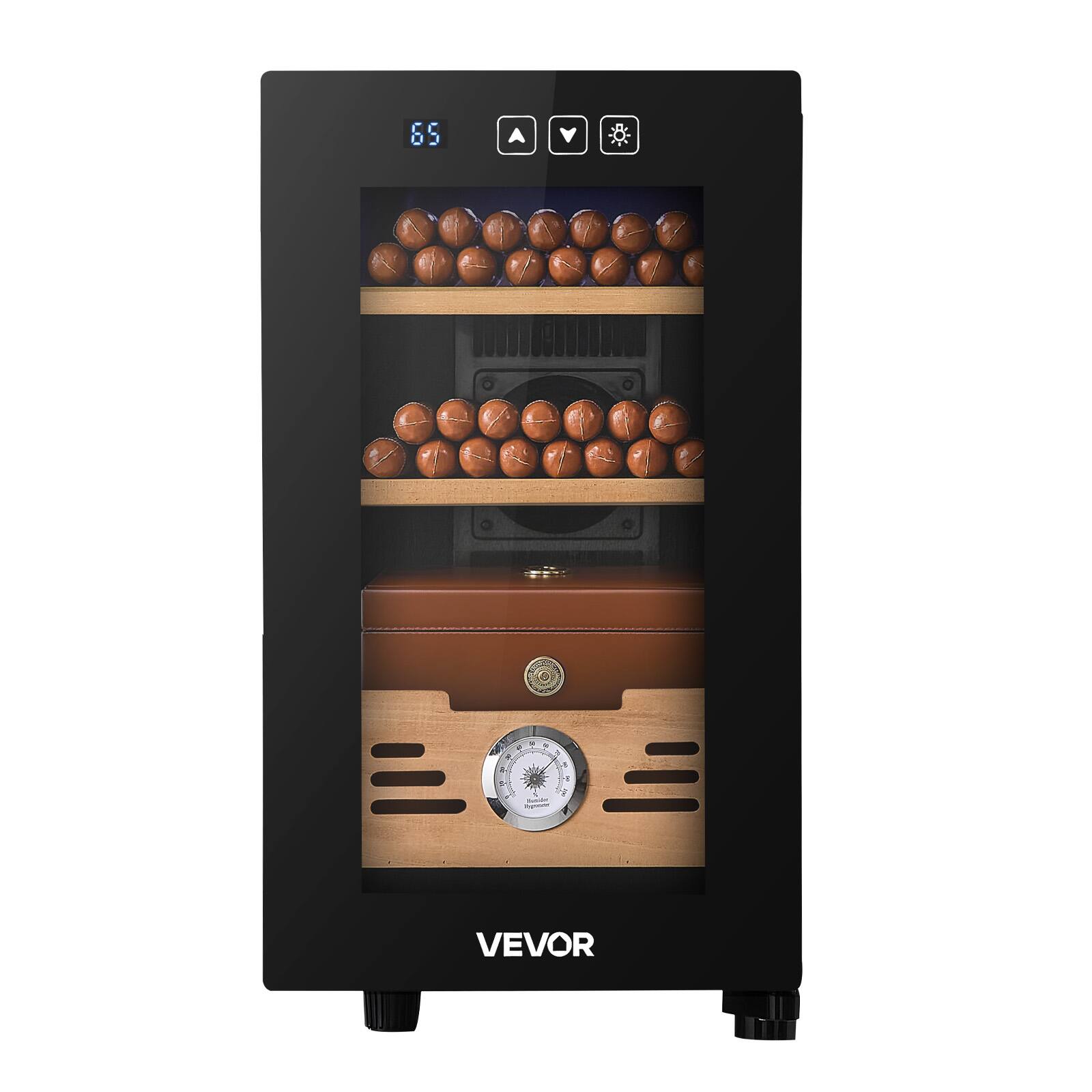 Alt View 5. VEVOR - Electric Humidor, 23L, 150 Counts Electric Cigar Humidor Cabinet with Cooling Temperature Control - Black.
