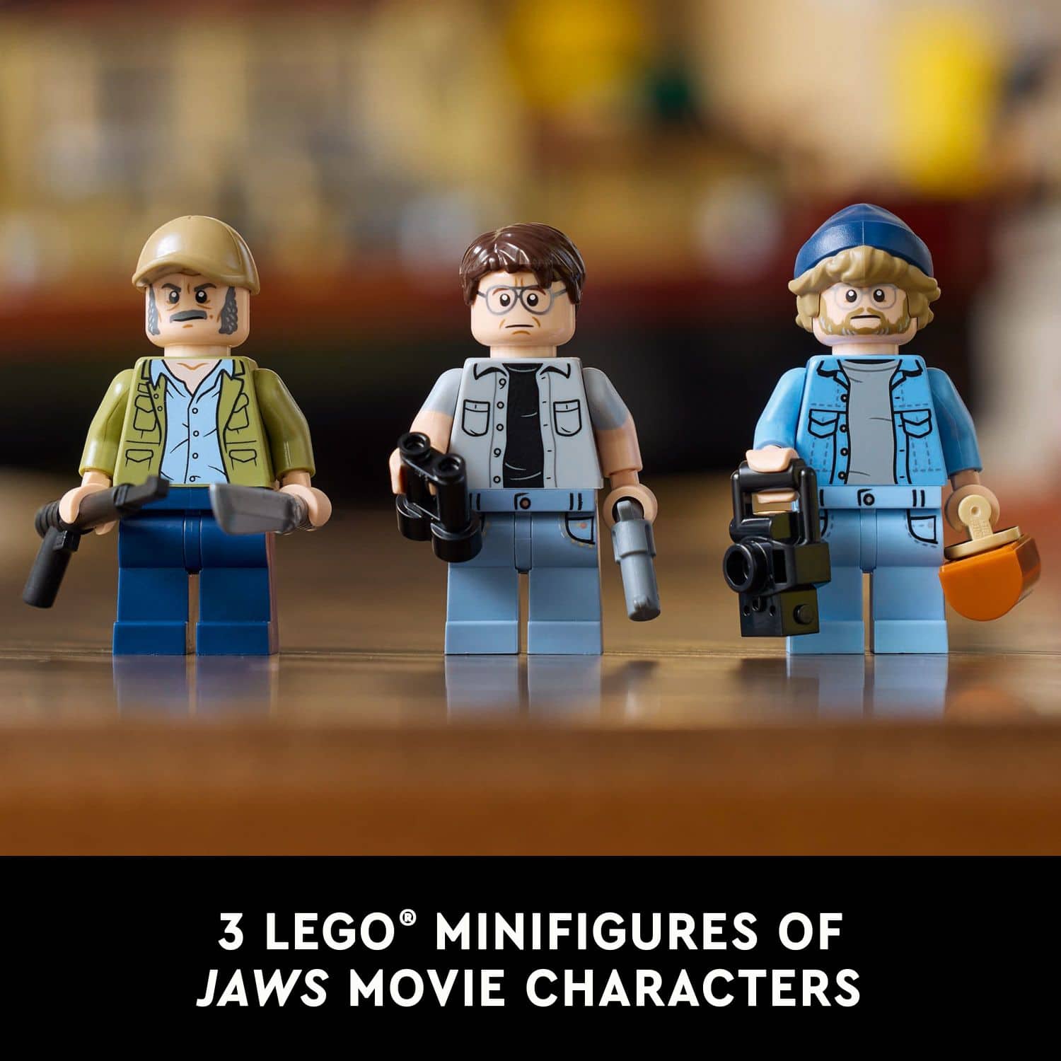 3 LEGO MINIFIGURES OF JAWS MOVIE CHARACTERS