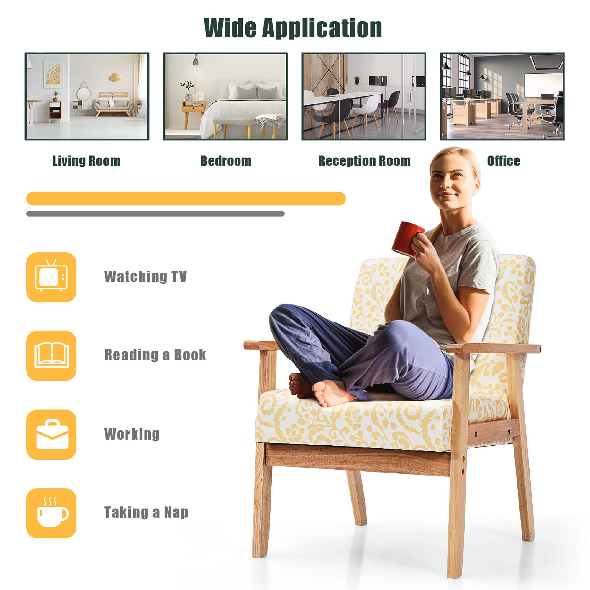 Wide Application: Living Room, Bedroom, Reception Room, Office

- Watching TV
- Reading a Book
- Working
- Taking a Nap