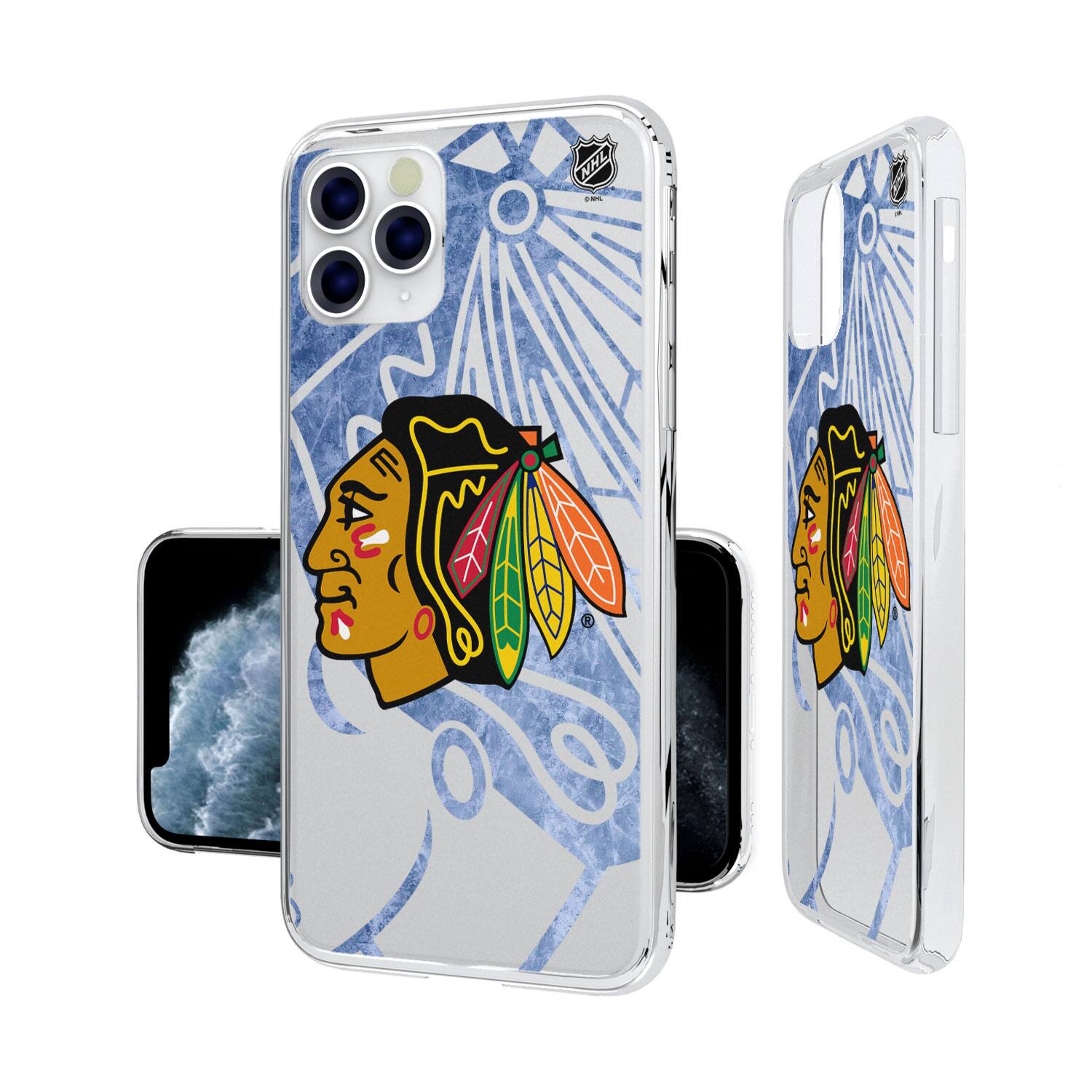 Alt View 3. Keyscaper - Chicago Blackhawks iPhone Clear Ice Case - 14 Pro - Multicolor.