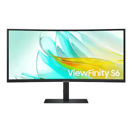 Front. Samsung - Samsung 34" ViewFinity S65UC Ultra-WQHD AMD FreeSync Curved Monitor (DisplayPort, HDMI, USB-C) - Black.