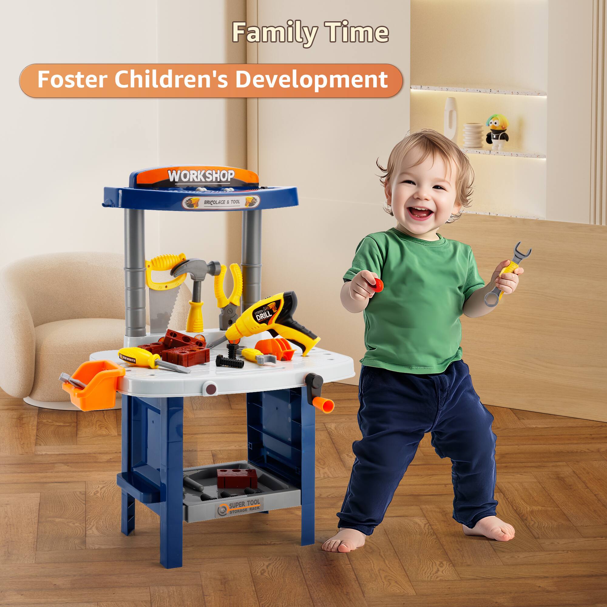 Family Time  
Foster Children's Development  
WORKSHOP  
EAJOy a Aa - 5 - DRILL I 1 SUPER TOOL STONUR