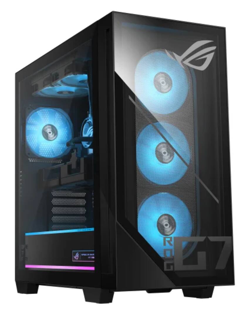 Alt View 1. ASUS - ASUS ROG Gaming Desktop (Ultra 9- 285K, 32GB, 2TB PCIe SSD,   RTX 5070 Ti, Win 11 Home, Desktop) - Black.