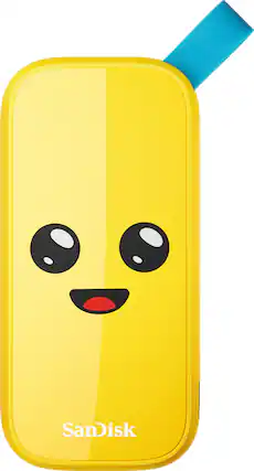 Front. SanDisk - Fortnite Peely Edition Portable 2TB USB-C External SSD - Yellow.
