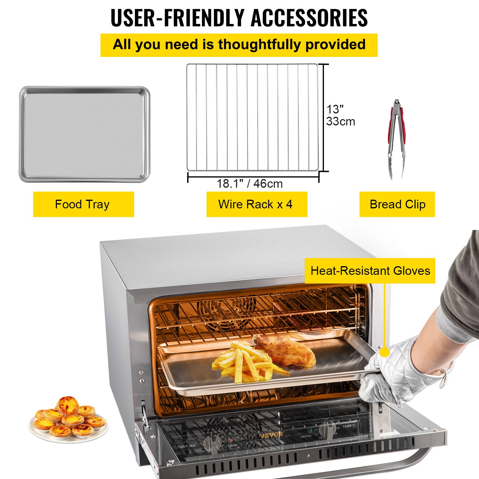 USER-FRIENDLY ACCESSORIES

All you need is thoughtfully provided

Food Tray

Wire Rack x 4

Bread Clip

Heat-Resistant Gloves