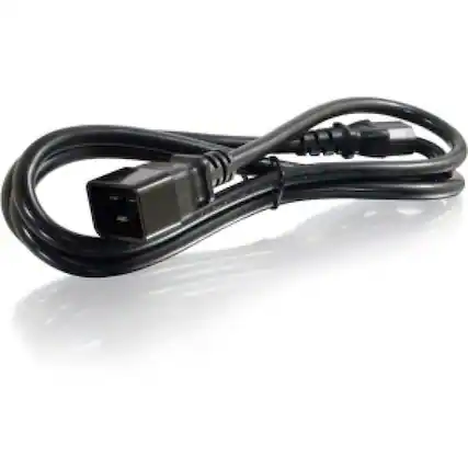 Front. C2G - 757120103493 10349 6-feet (1.8m) 14AWG Power Cord - Black - For PDU, Server - 250 Volts AC - IEC 60320 C20 to IEC 60320 - Black.