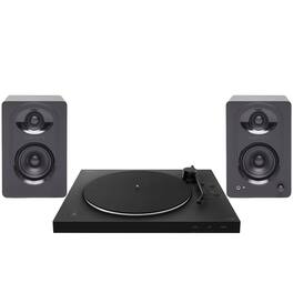 Sony - PS-LX310BT Wireless Turntable with Bluetooth Connectivity with 3-Inch Powered Studio Monitors Pair (Black) bundle