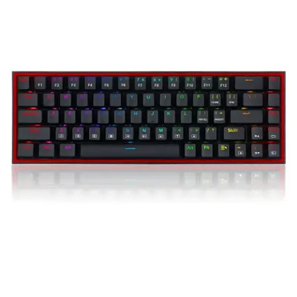 Front. REDRAGON - K631-RGB 65% Wired Mechanical Red Switch Gaming Keyboard with RGB Backlighting - Black.