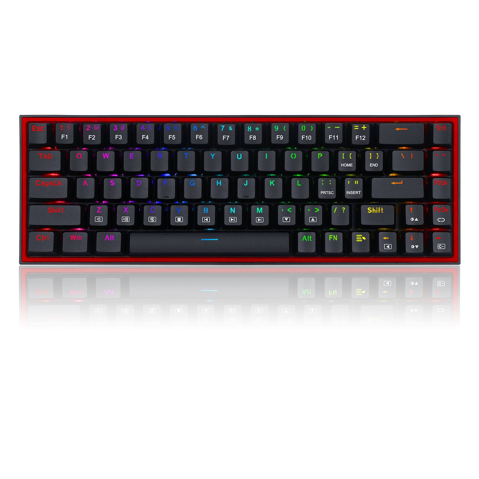 REDRAGON - K631-RGB 65% Wired Mechanical Red Switch Gaming Keyboard with RGB Backlighting - Black