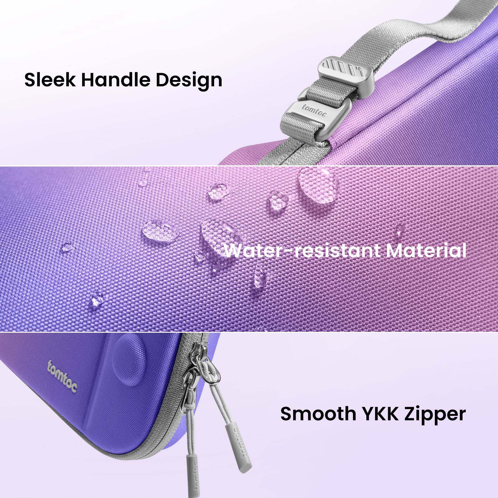 Sleek Handle Design, Water-resistant Material, Smooth YKK Zipper