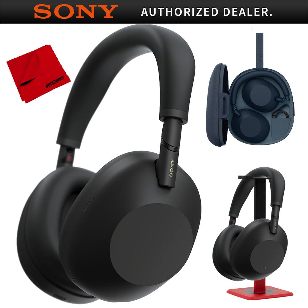 Sony - WH-1000XM6 Best Wireless Noise Canceling Headphones, Black + Pro Stand Kit