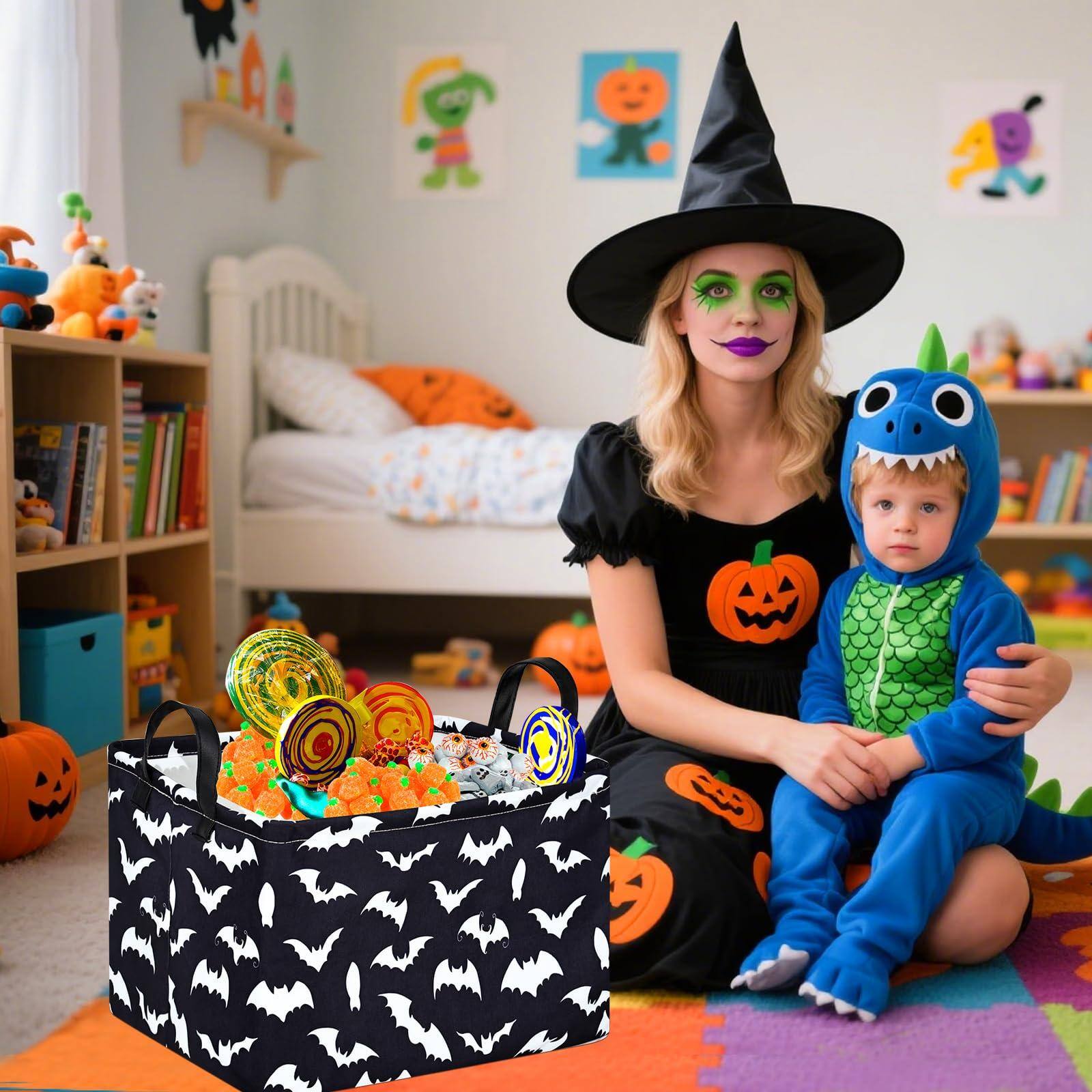 Alt View 2. Dapper Styles - Storage Basket Pumpkin Ghost Gift For Foldable Box Waterproof Organizer Bin Laundry Hamper Home Office Dorm... - M-UP006.