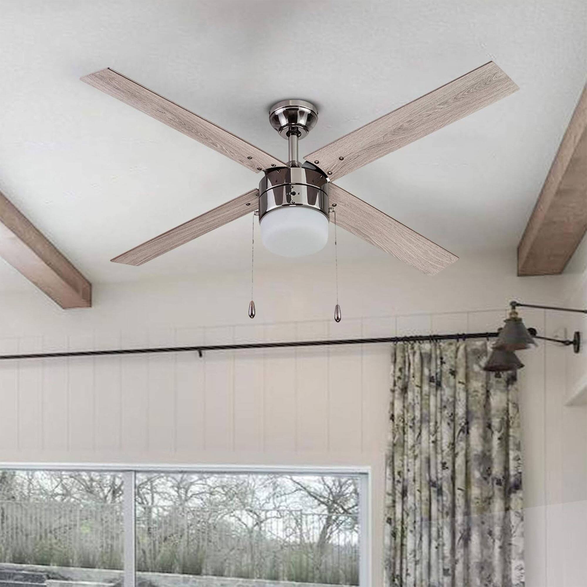 Alt View 1. Portage Bay - Portage Bay Madrona Indoor Ceiling Fan, Quiet, Reversible Motor, 52", Gun Metal - Gun Metal.