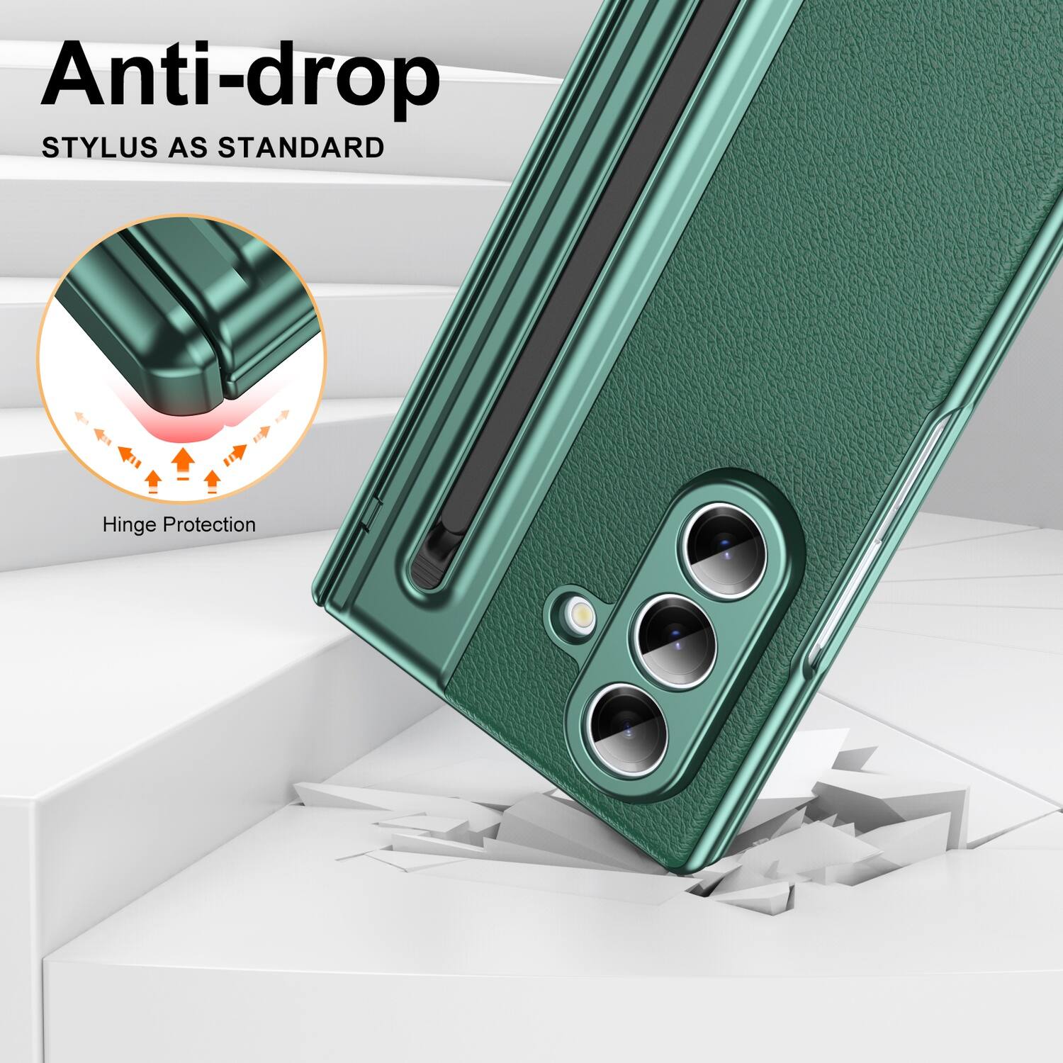 Anti-drop  
STYLUS AS STANDARD  
Hinge Protection