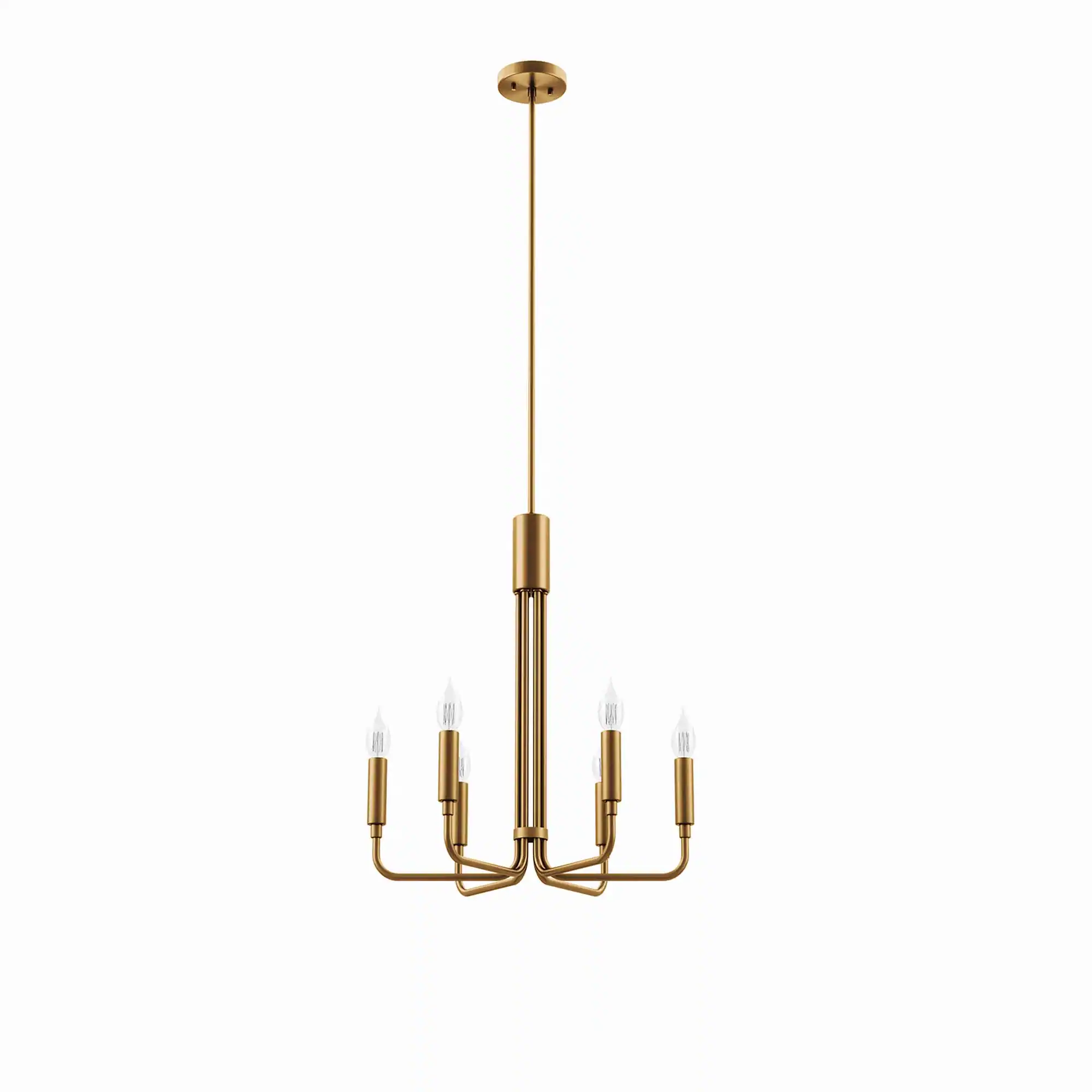 Angle. Modway - Rekindle 6-Light Chandelier by Modway - Satin Brass.