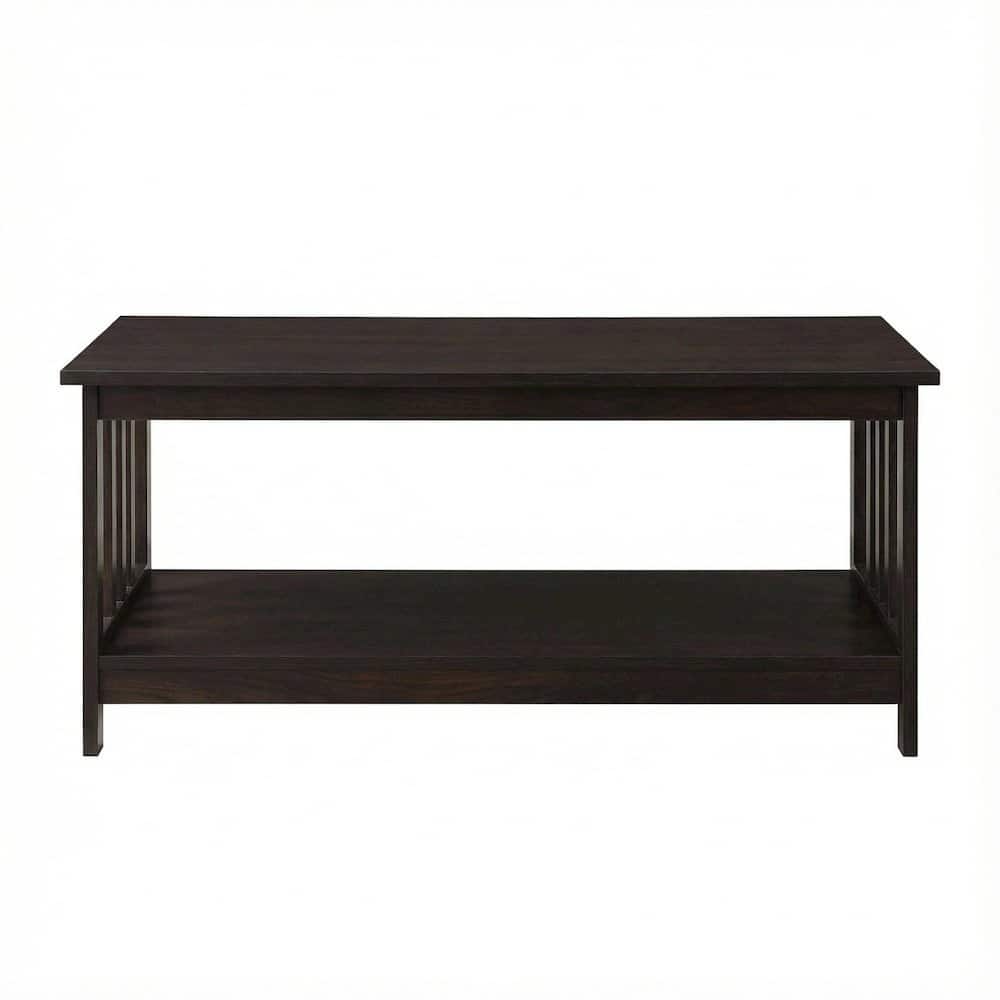 FurniFact - Coffee Table with MDF Top and Sturdy Frame for Living Room Use - Espresso