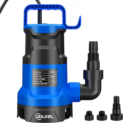 Voltage/Hertz: 110V/60 Hz
Horse Power: 1HP
Max Flow Rate: 5000GPH
Max Delivery Height: 26FT
Max Grain Size: 1-1/5 Inch
Max Submersible Depth: 16FT
SiLVEL