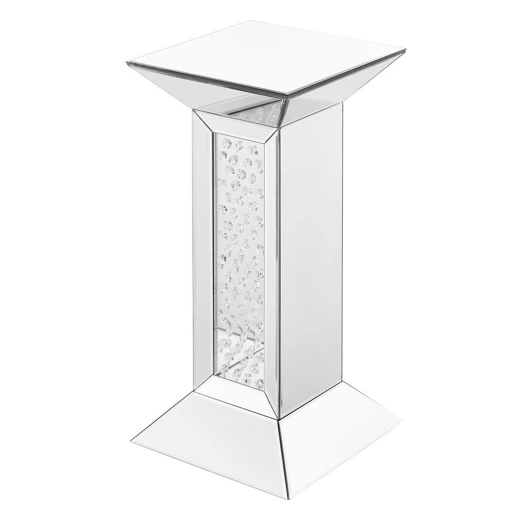 Alt View 1. Elegant Decor - 12 inch Crystal End Table in Clear Mirror Finish - Clear.