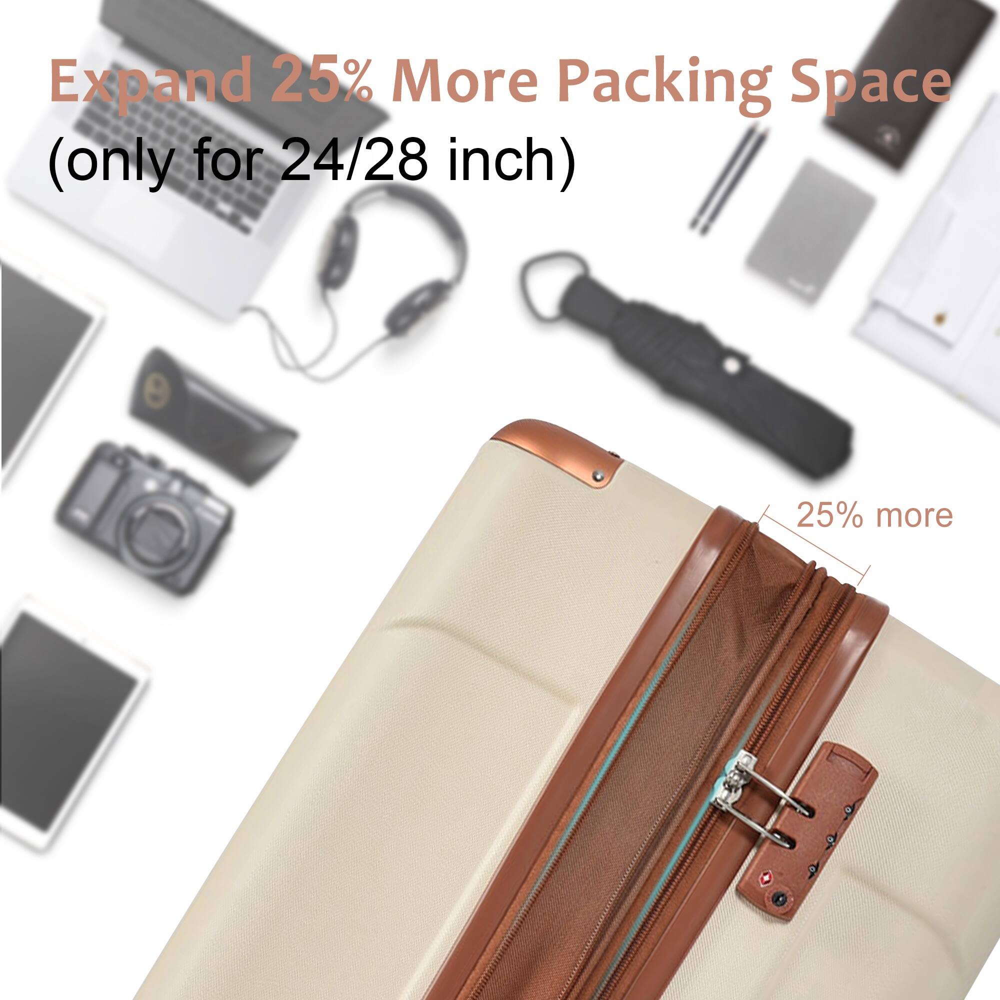 Expand 25% More Packing Space (only for 24/28 inch)

25% more
