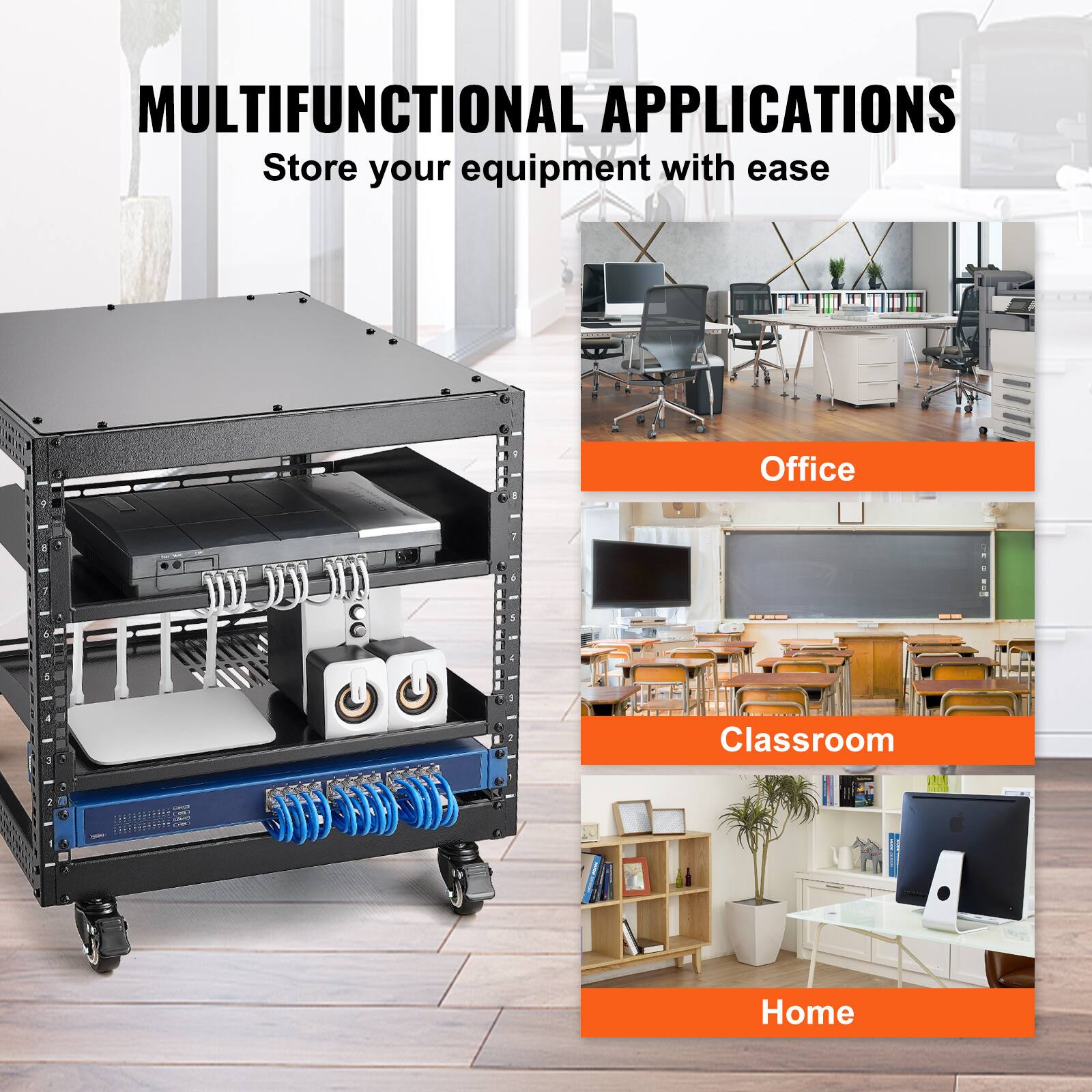 MULTIFUNCTIONAL APPLICATIONS  
Store your equipment with ease  

Office  
Classroom  
Home