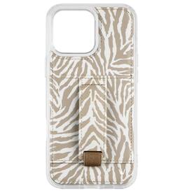 Walli Cases - iPhone 15 Plus Phone Case with Wallet and Finger Strap - Safari Stripes