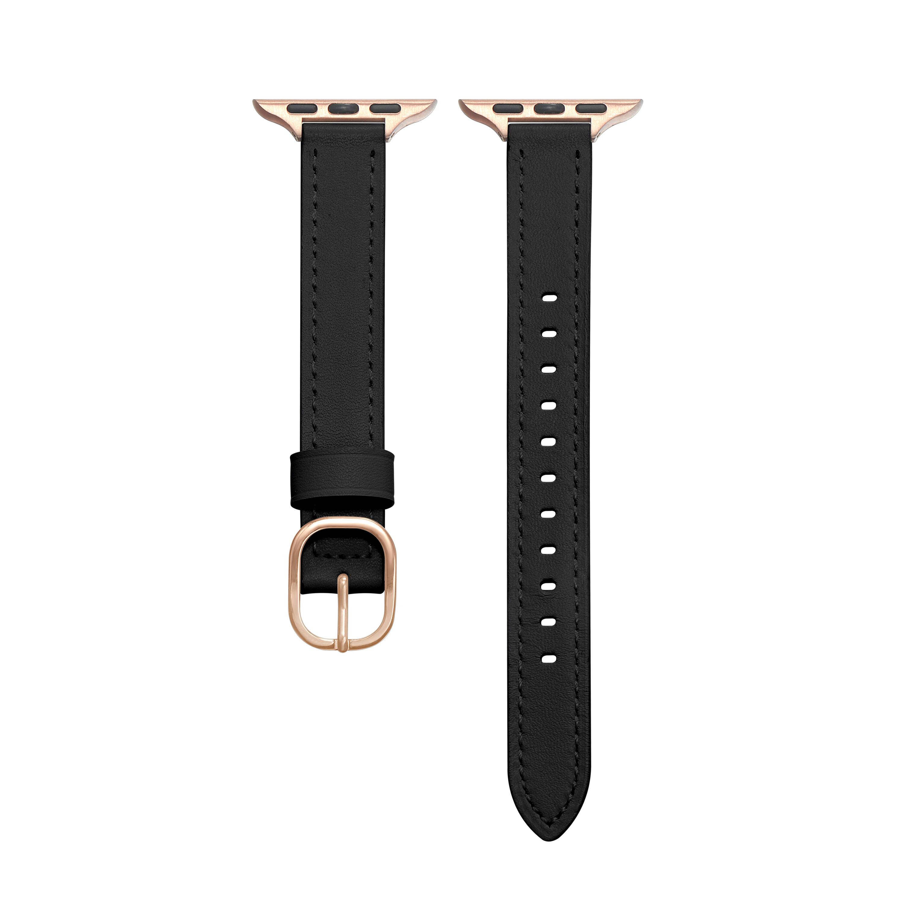 Back. Posh Tech - Carmen Skinny Leather Band for Apple Watch - Black.