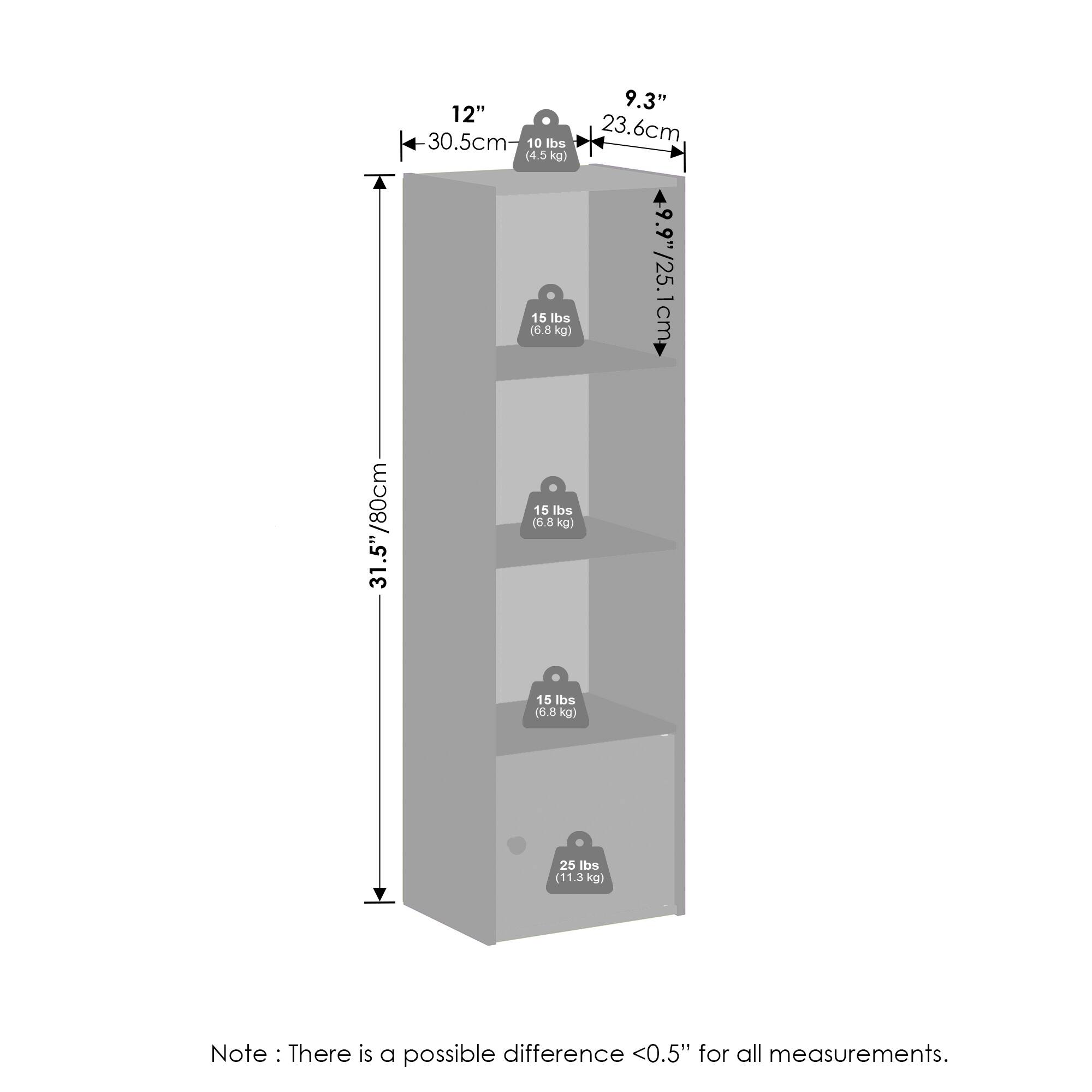- 31.5" / 80 cm
- 12" / 30.5 cm
- 9.3" / 23.6 cm
- 9.9" / 25.1 cm
- 10 lbs / 4.5 kg
- 15 lbs / 6.8 kg
- 15 lbs / 6.8 kg
- 15 lbs / 6.8 kg
- 25 lbs / 11.3 kg

Note: There is a possible difference <0.5" for all measurements.