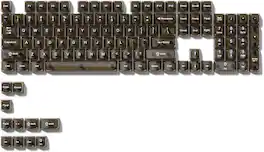 Womier - Clear keycaps,Transparent Crystal keycap Set,Shine Through MDA Profile for Cherry Mx Switches Mechanical Keyboard - Black