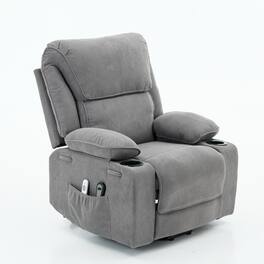 GOODSILO - Remote-Controlled Power Lift Recliner Chair with Heating and Massage for Elderly and Seniors - Gray