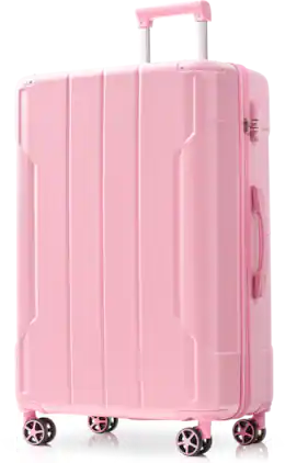 Loheer - Hardshell Luggage 28 Inch Checked Suitcase Lightweight ABS Expandable Spinner - Pink